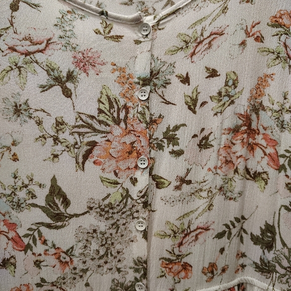 Frye Midi Dress M Button Down Floral Sleeveless Pockets Prairie Cottage Core - Picture 6 of 10